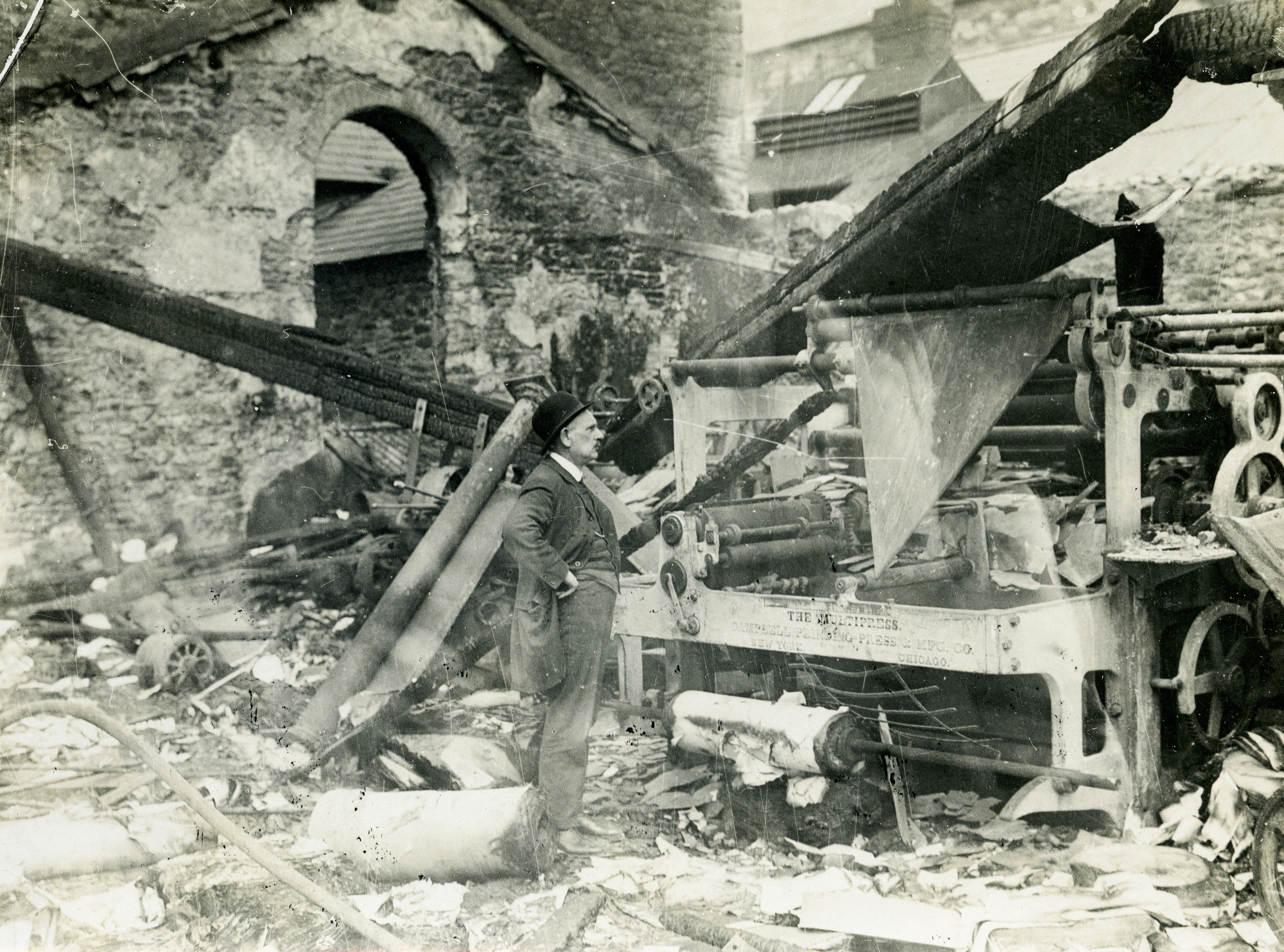 Destroyed print works, Tralee, November 1920