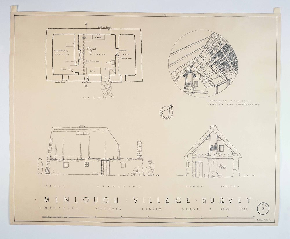 Menlough Village, Lough Corrib, Co. Galway, 1945: Architectural Drawings of Irish Traditional Houses 