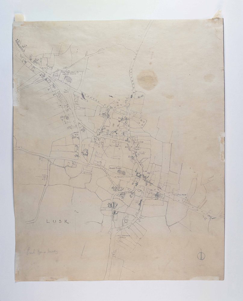 Lusca, Co. Bhaile Átha Cliath, 1943: Líníochtaí Ailtireachta agus Pictiúir Uiscedhatha de Thithe Traidisiúnta