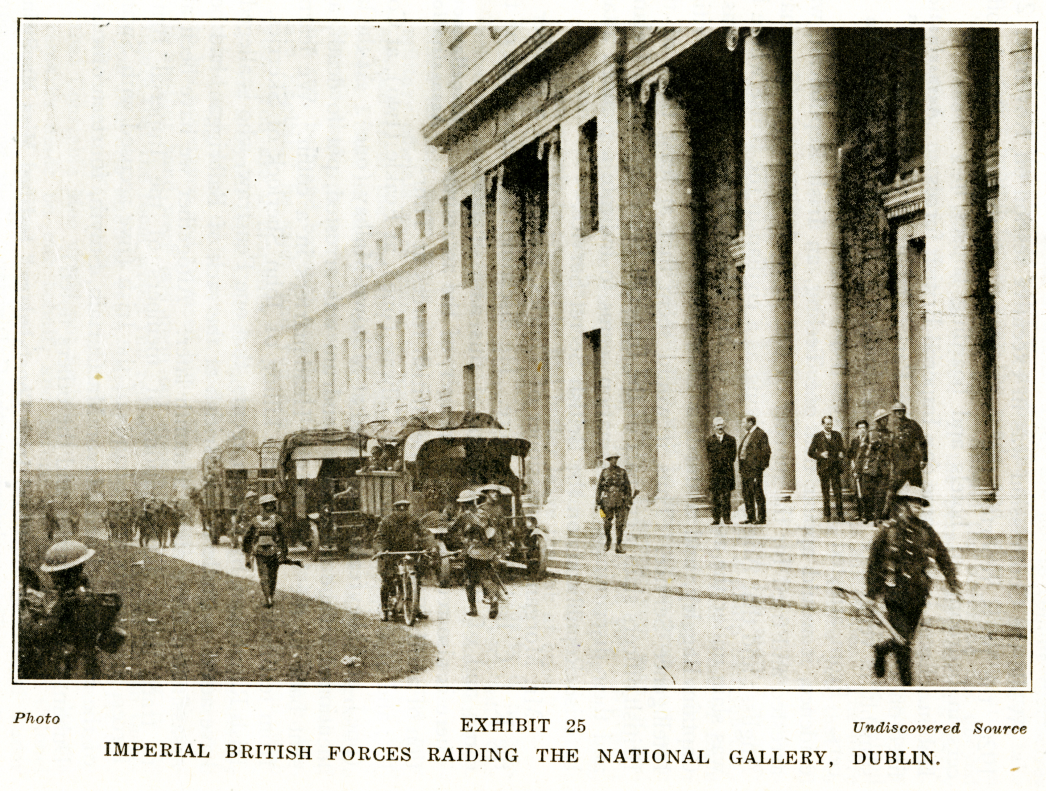 British forces raiding the National Gallery of Ireland, 1920