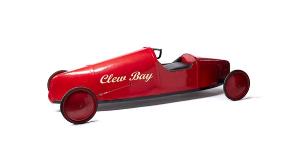 photograph of a red soap box car