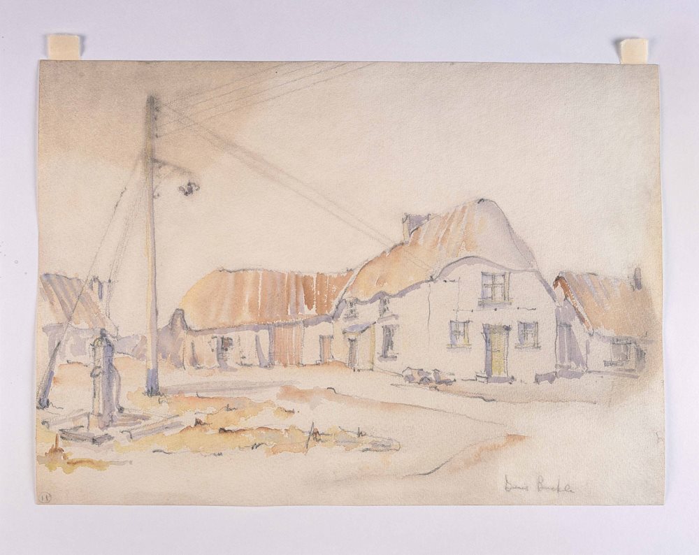 Lusca, Co. Bhaile Átha Cliath, 1943: Líníochtaí Ailtireachta agus Pictiúir Uiscedhatha de Thithe Traidisiúnta