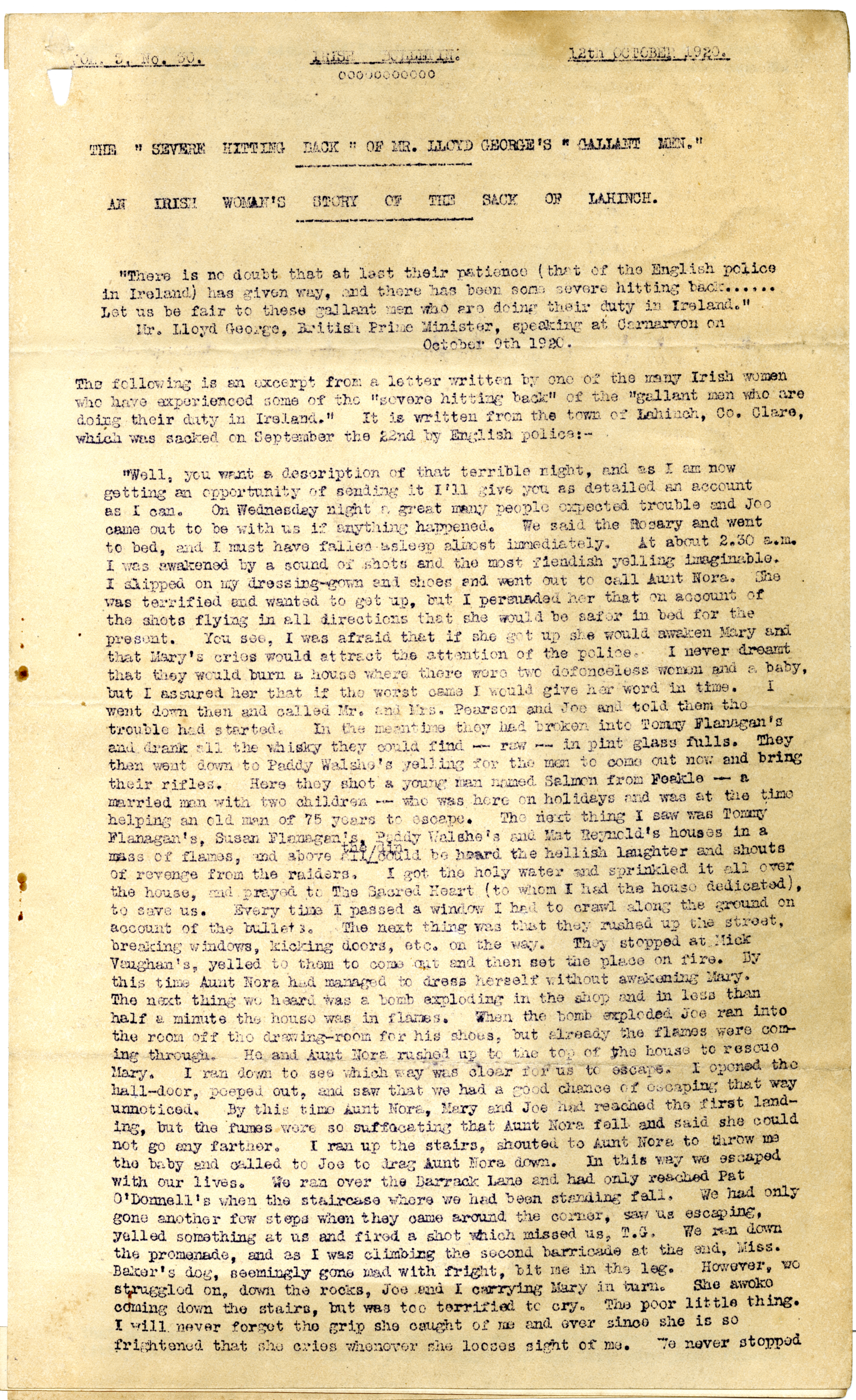 The Irish Bulletin, 12th October 1920